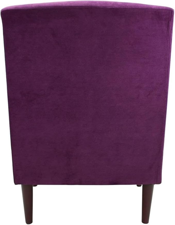 Pemberly Row Fabric Rolled Arm Lounge Chair 35 H x 28 W x 30 D Purple Upholstery Contemporary Style Accent Chair for Living Room Bedroom or Office Use