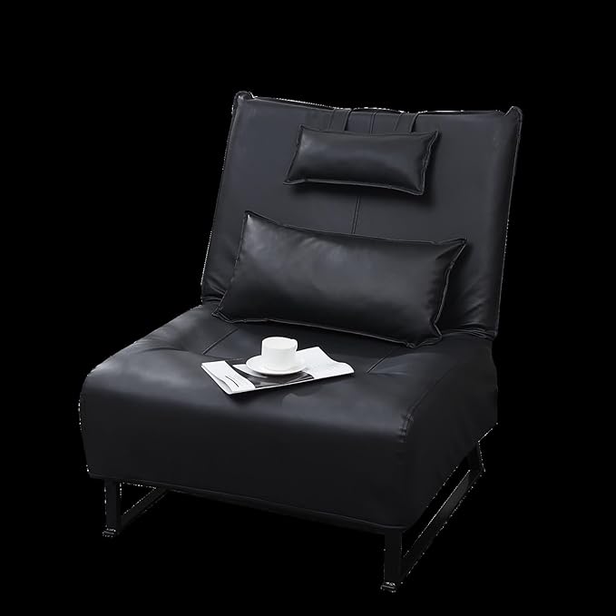 Accent Chair Tv Chair Living Room Chair Lazy Recliner Comfortable Fabric Leisure Sofa Modern High Back Armchair Balcony Study Reading Corner Chair Black