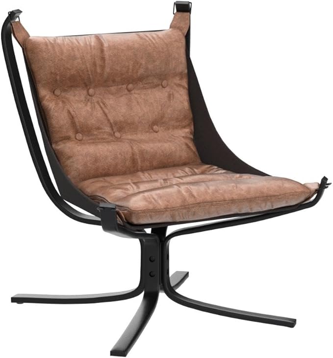 Living Room Chairs Genuine Leather Butterfly Chair Handmade Iron Frame Reading Chair Vintage Chair for Study Room Reading Bedroom Living Room Office