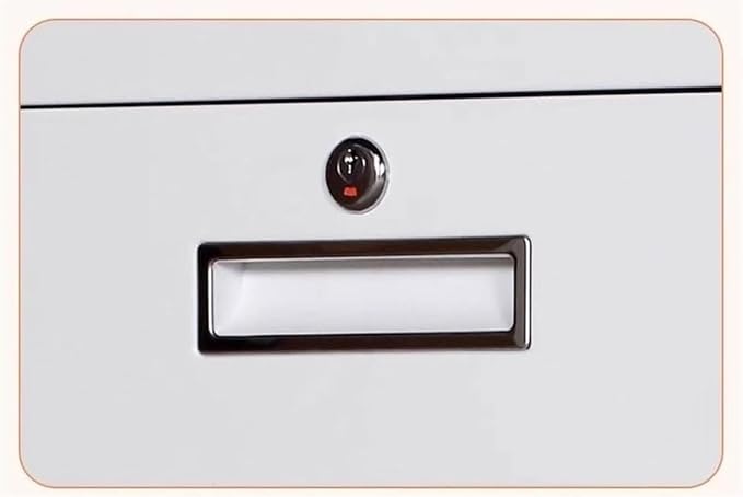 Large Capacity File Storage Cabinet Thickened Steel Office Organizer with Smooth Gliding Drawers Modern Locking Cabinet for Documents Printer Supplies (White)