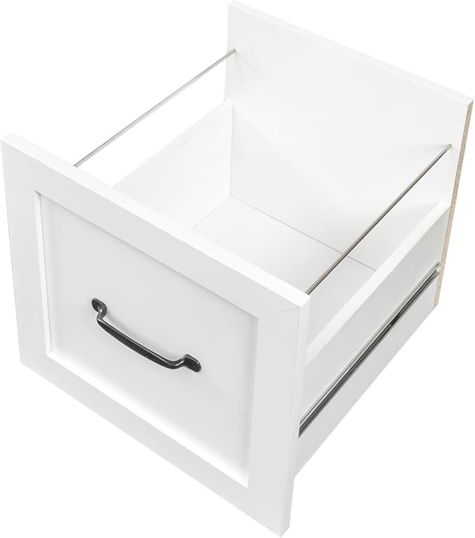 Home Office Computer Desk with Hutch &amp Storage - 2-Tier Shelves 2 Drawers for Study/Bedroom/Office (White/M)