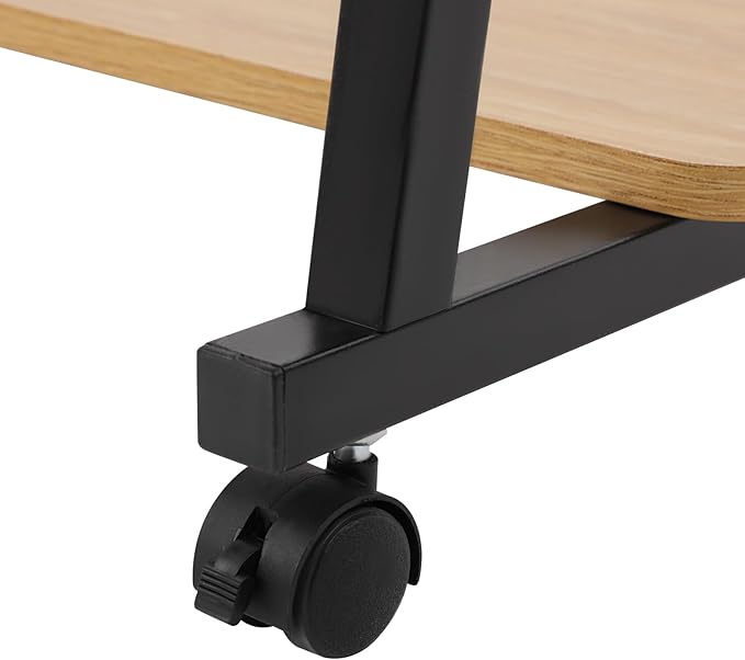 Home Office Desk36inch Rolling Computer Desk With Storage Shelves Under Desk Reversible3-Tier Computer Desk With 31.5*19.69in Spacious Desktop For Small Place For BedroomsStudios (Black+Log Color)