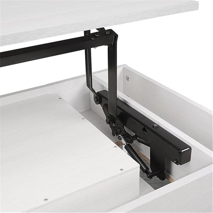 Pemberly Row Worksmart Sit-to-Stand Desk 40 W x 20 D x 31 H White Oak Engineered Wood Adjustable Height with Storage Drawer Modern Steel Frame Home Office or Student Desk