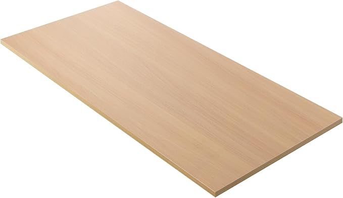 Kaboon Universal Tabletop 45.67x23.62 Solid One-Piece Melamine Table Top Double Desk L-Desk DIY Home and Office Light Walnut