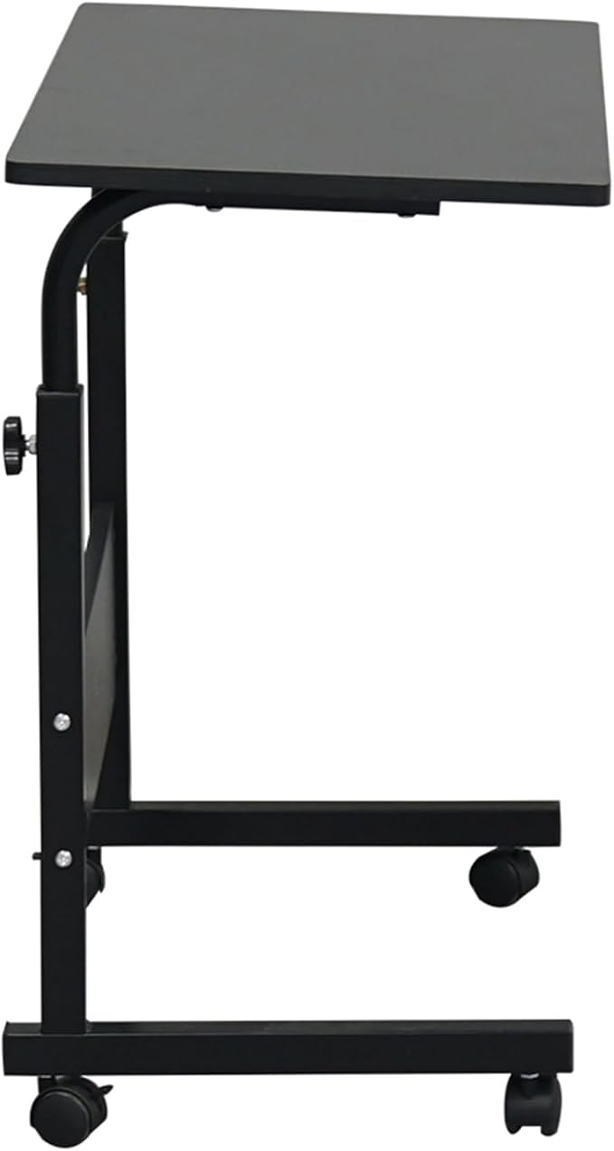 Mobile Computer Desk with Wheels Laptop Desk Rolling Standing Cart Movable Height Adjustable Sit Stand Desk Computer Workstations Home Use Removable Steel Side Table 31.5 x 15.7Black