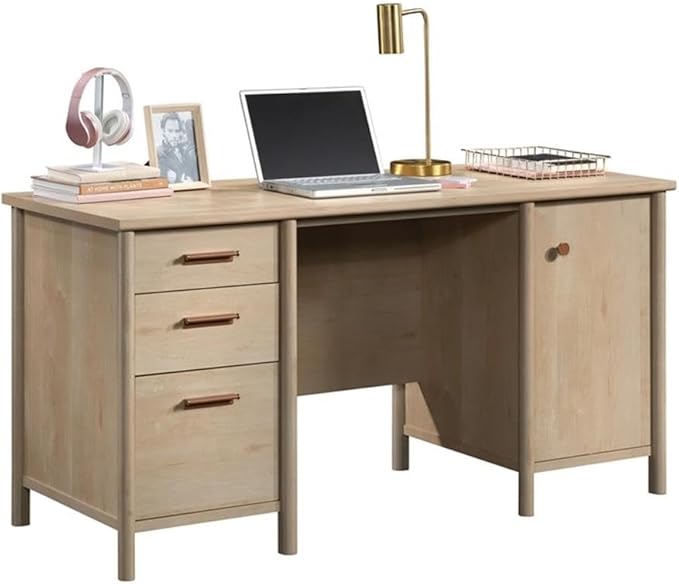 Sauder Whitaker Point Engineered Wood Desk in Natural Maple Finish