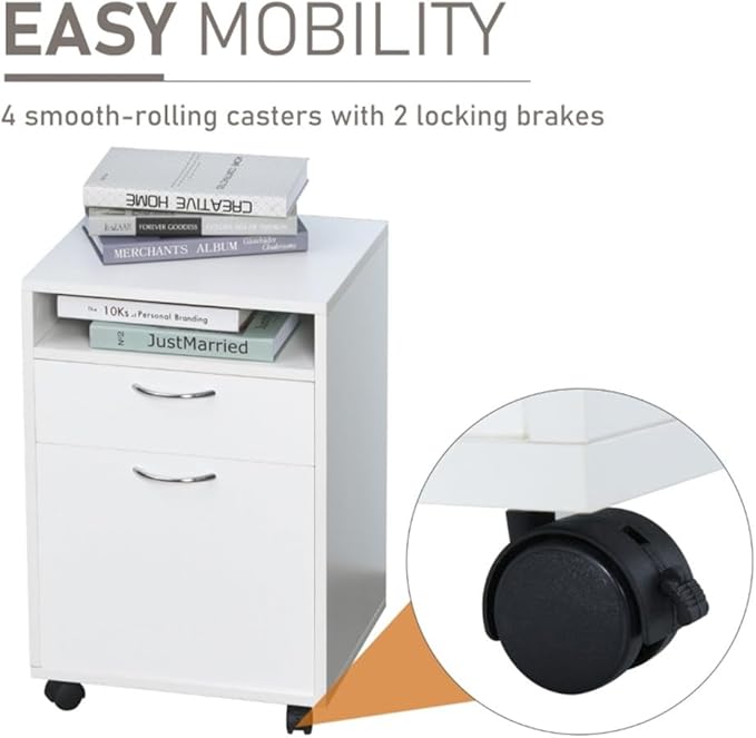 Modern File Cabinet with Drawers for Office Storage – Compact Vertical Filing Cabinet with Smooth-Gliding Metal Slides and Sturdy Particle Board Construction