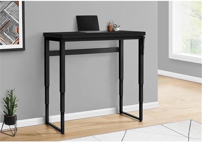 Monarch Specialties 7682 Computer Desk Home Office Standing Adjustable 48 L Work Laptop Metal Laminate Contemporary Modern Desk-48 Adj.Height 47.25 L x 23.75 W x 29.5 H Black/Black
