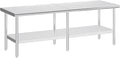 Jocisland 30 x 96 Stainless Steel Table for Prep &amp Work NSF Certified Adjustable Under Shelf and Feet for Commercial Kitchen Restaurant Hotel Garage