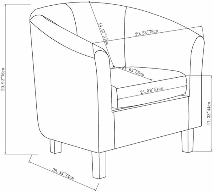 SIMPLIHOME Austin Tub Chair - 30 inch Wide Upholstered Faux Leather Contemporary Accent Chair in Stone Grey for Living Room or Bedroom with High Arms Removable Cushion and Deep Seat Comfort