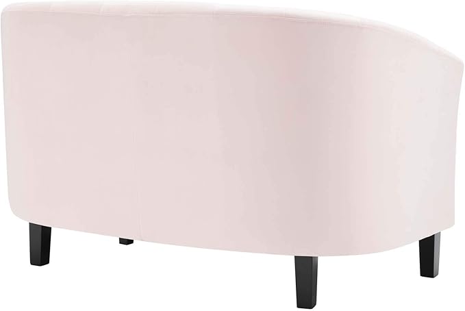 Modway Prospect Channel Tufted Performance Velvet Loveseat Pink
