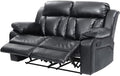 Glory Furniture Daria Faux Leather Reclining Loveseat in Black