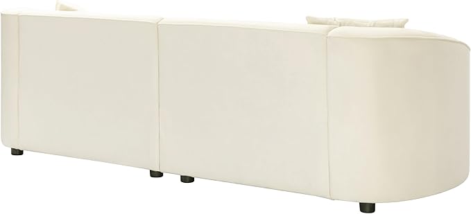88 Velvet Minimalist Modular Sectional Sofa Oversized Sectional Couch Set with Curved Design Convertible Modular Cloud Sleeper Couch for Living Room Beige