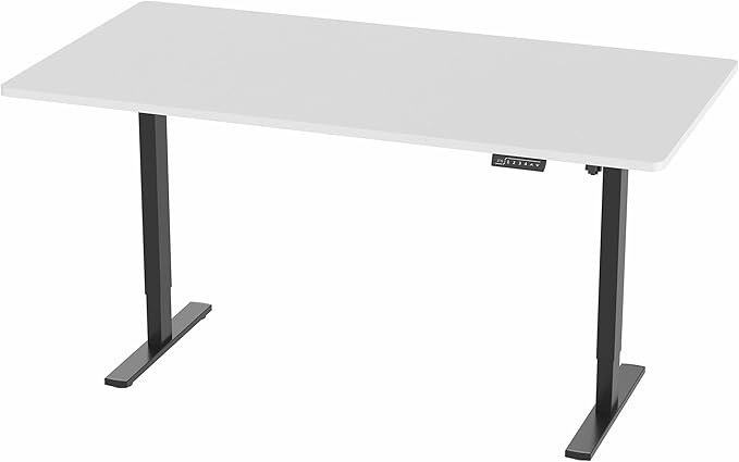 VIVO Electric 71 x 36 in Standing Desk Memory Height Adjustment 1B Series Holds 220 lbs White Top Black Frame DESK-KIT-1B7W-36