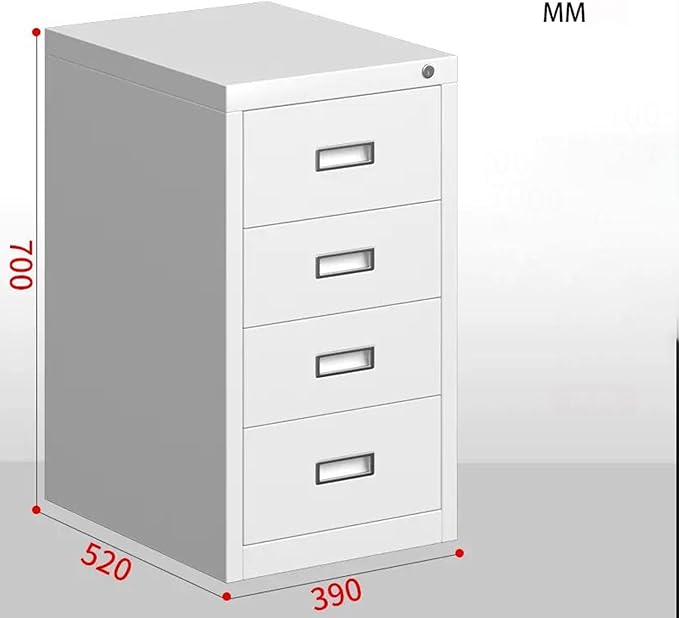 Aimeryup 2-tier/3-tier/4-tier File Cabinet Metal Clip with Drawer Desk Cabinet Storage Study Office Hotel Lounge(Size:39X52X70CMColor:A)