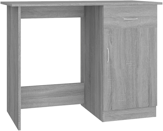 vidaXL Sonoma Grey Desk 100 x 50 x 76 cm in Multilayer Wood