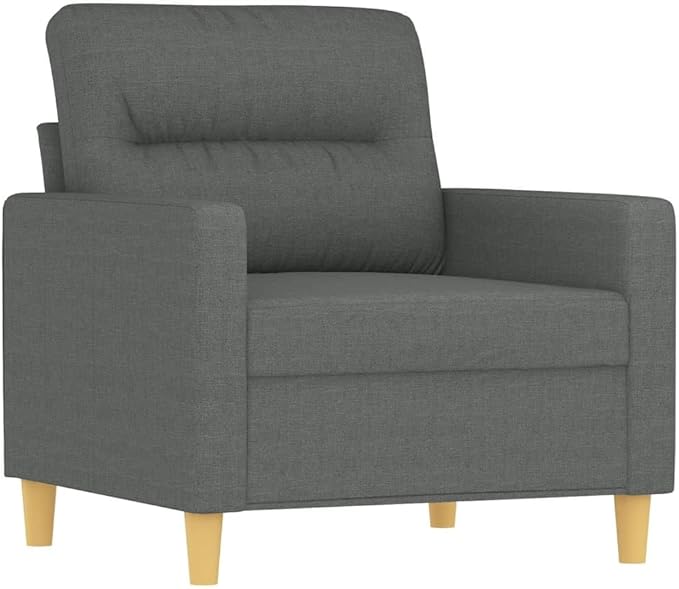 Modern Sofa Chair with Footstool Accent Chair with Ottoman Fabric Sofa Chairs Reading Chair for Living RoomChair for Bedroom Dark Gray 23.6 Fabric -15