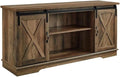 Walker Edison Richmond Modern Farmhouse Sliding Barn Door TV Stand for TVs up to 65 Inches 58 Inch Reclaimed Barnwood