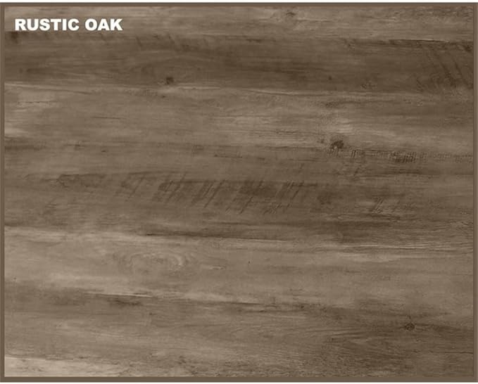 Pemberly Row Contemporary 65 Executive Desk Rustic Oak Finish Laminate Surface 7 Drawers for Storage and Organization Farmhouse Style Home Office Desk with Scratch-Resistant Work Surface