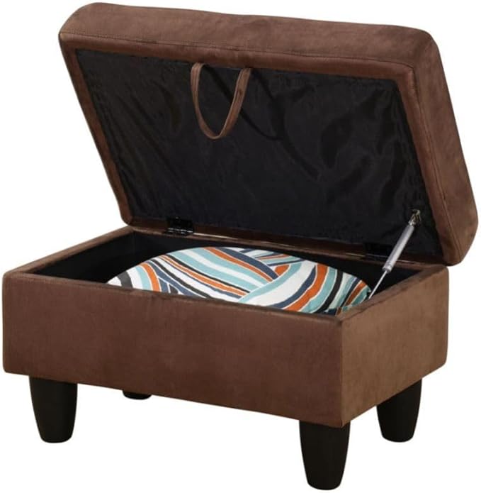 Brown L-Shaped 3-Piece Microfiber Sofa with Storage Ottoman Set Sectional Couch Sofa Set for Living Room Office Small Space