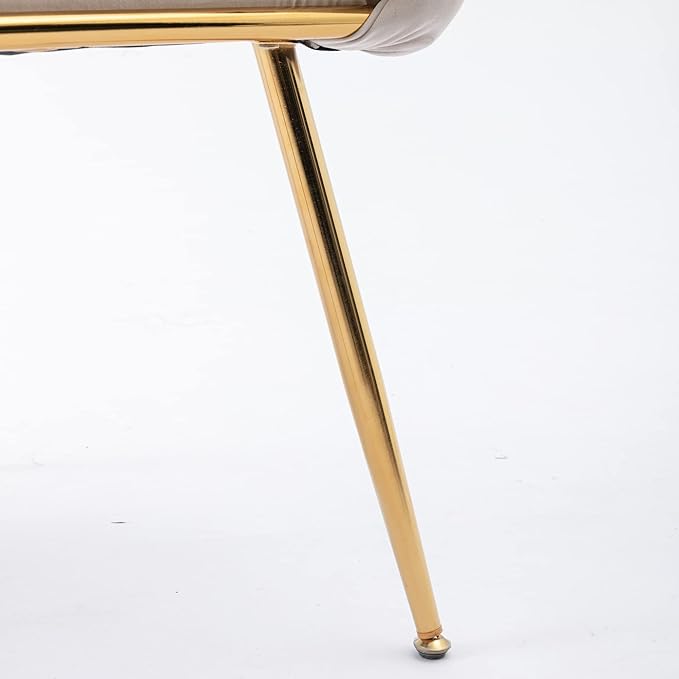 HomVent Makeup Desk Chair Vanity ChairLuxury Knitting Home Office Chair with Arms and Golden Metal Leg for Bedroom Living Room Vanity Dining Room