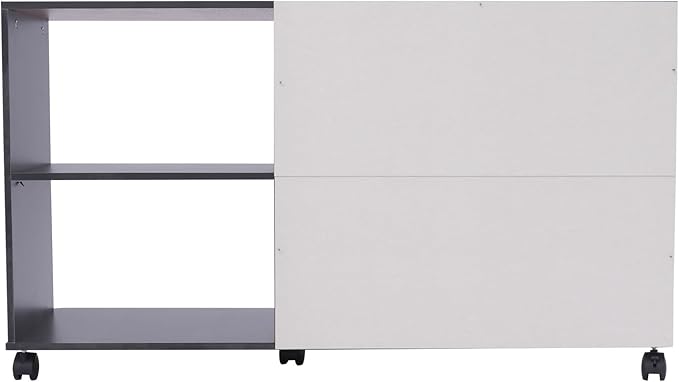 3-Drawer Mobile Lateral Filing Cabinet Rolling Printer Stand with Wheel 39.4 × 13.4 × 23.2in Locking File Cabinet with Charging Station for Home OfficeBlack