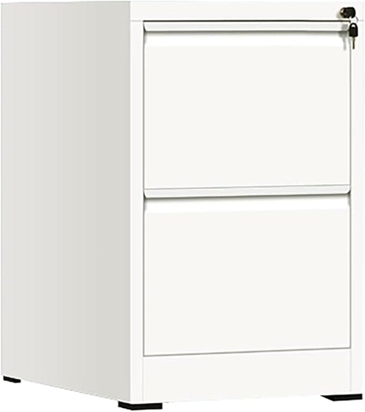 Aimeryup 2-Tier File Cabinet Metal Clip Drawer with Lock Storage Low Desk Cabinet Office Study Hotel 42X62X72.8CM(Size:45X62X72.8CMColor:B)