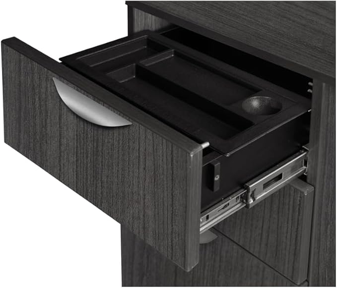Rustic Recluse Box File Pedestal Drawer Unit in Ash Grey with Dual Locking Drawers Perfect for Office Organization Dimensions 15.5 W x 22 D x 20 H