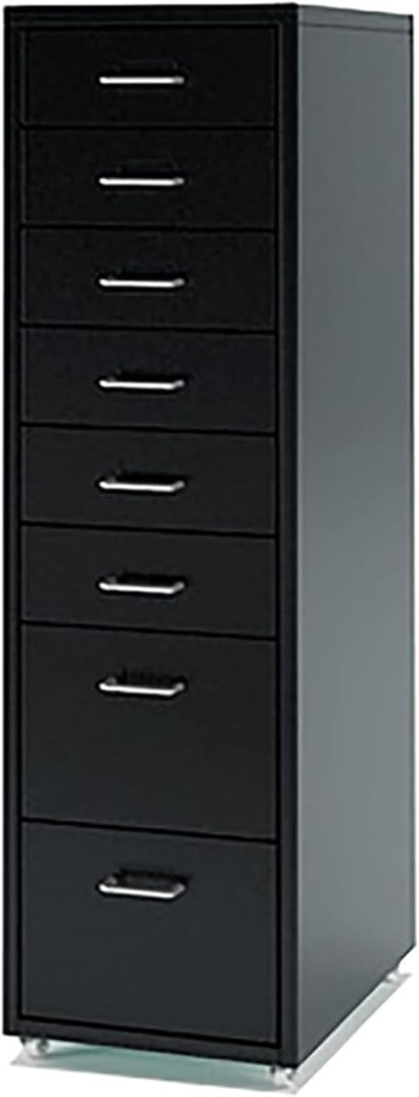 Aimeryup 5-tier/6-tier/8-tier File Cabinet Metal Clip with Wheel Drawer Storage Desk Cabinet Office Study Bedside(Size:28X41X109CMColor:F)