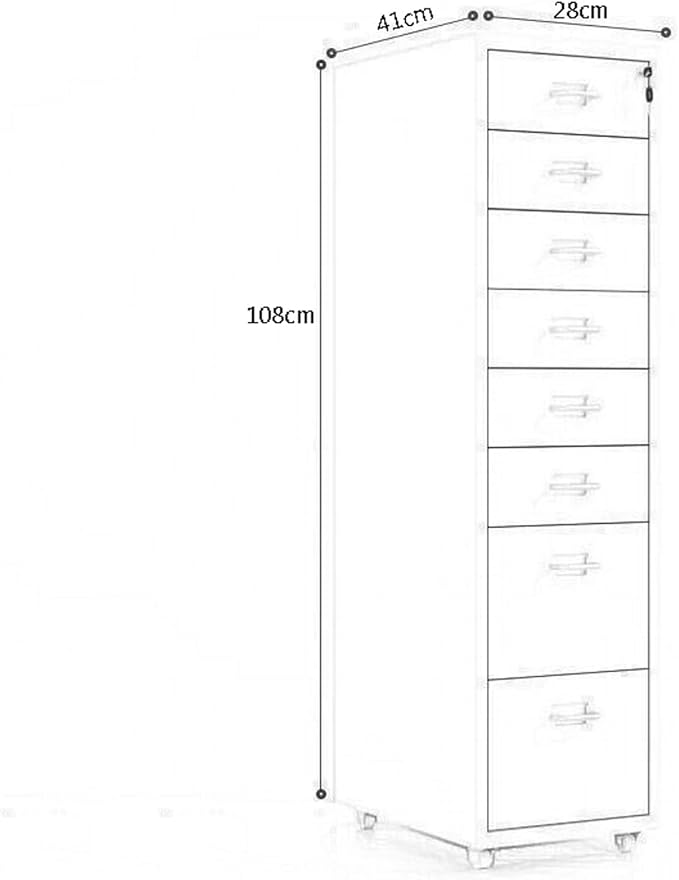File Cabinet Cabinet Under Desk Cabinet with Lock Mobile Drawer Cabinet 3/5 /6/8 Drawers Storage Data Cabinet (Size : 8F)