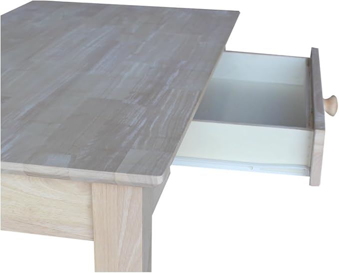 Unfinished Solid Parawood Writing Table 36W x 20D x 30H Eco-Friendly Home Office Desk with Drawer Paint or Stain It Your Way Reception Desk School Desk Office Furniture for Small Spaces
