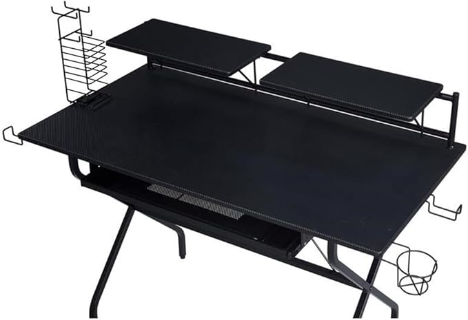 Acme Hartman Wooden Top 2-Shelf Computer Desk with Keyboard Tray in Black