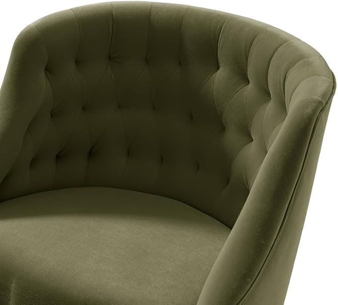 Velvet Office Chair with Gold Base Modern Cute Desk Chair Comfortable Adjustable Swivel Task Chair for Home Office Living Room Bedroom Vanity Study Moss
