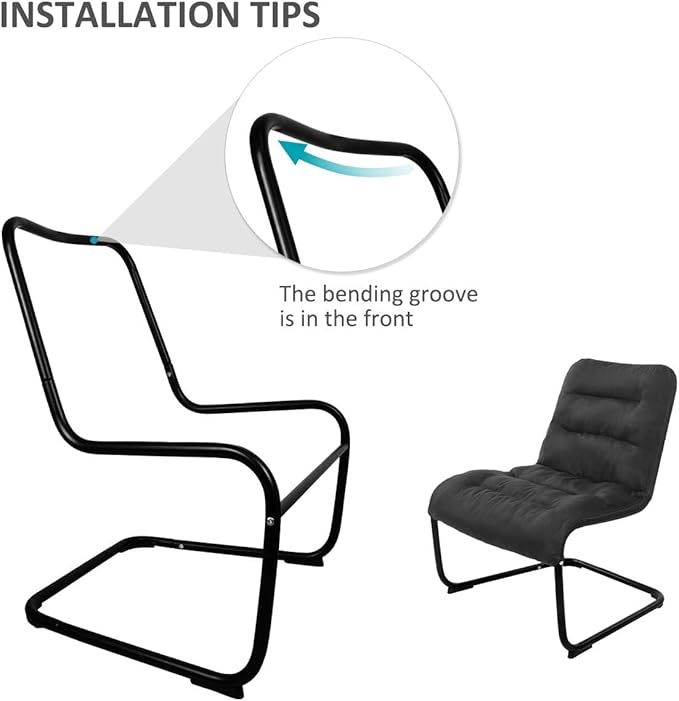 Upholstered Durable Metal Modern Chair with Soft Cushion Black - Ideal for Bedrooms Living Rooms Dorms Indoor Spaces Accent and Lounging