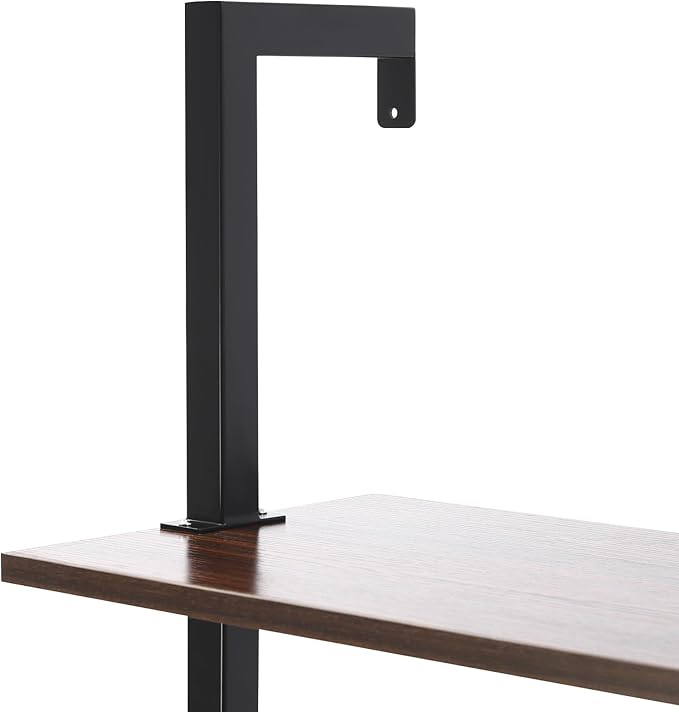 Wall Mount Floating Desk with 3-Tier Storage Shelves 72.5in Stepped Indoor Office Desk Modern Storage Writing Table for Small Spaces Home Office &amp Living Room (Brown/Black)