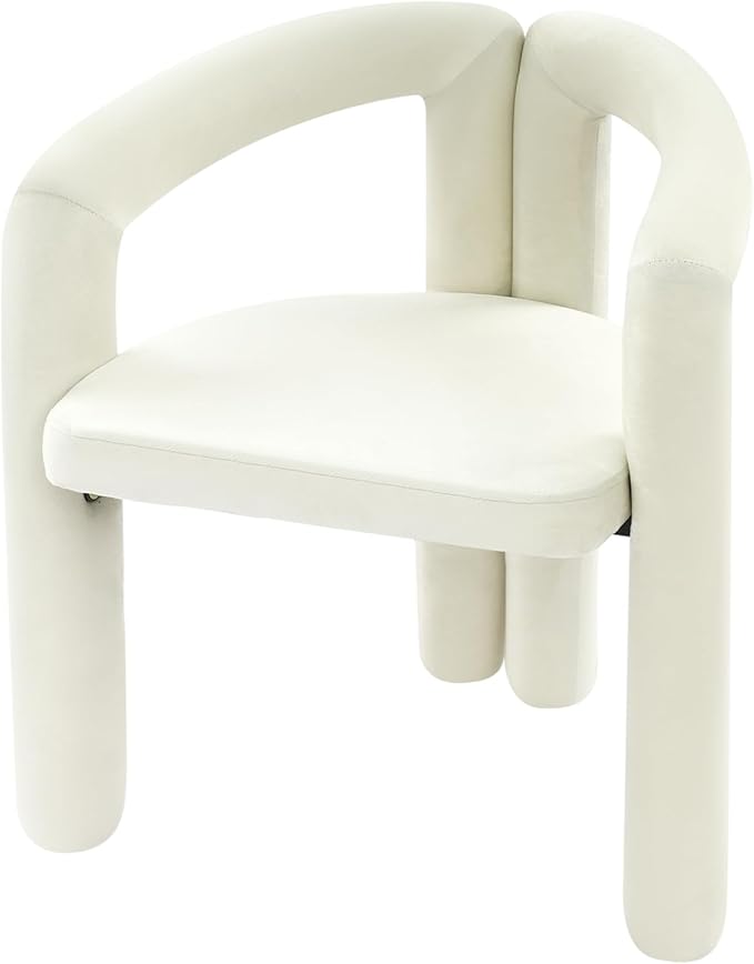 LOYALHEARTDY White Vanity Chair Small Accent Chairs Bedroom Chair with Soft Cushion 17.7 Inch Modern Desk Chairs No Wheels Makeup Stool for Dressing Table Salon Dormitory Living Room
