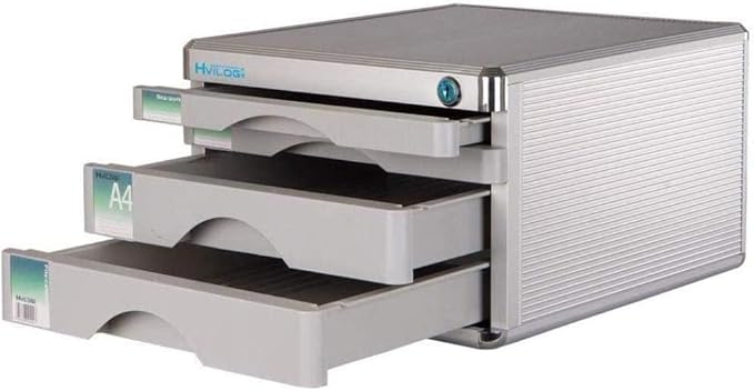 File Cabinet Aluminum Alloy with Lock Office Desktop Storage Cabinet Desktop Drawer File Cabinet