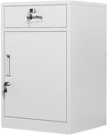 Metal Filing Cabinet with Adjustable Shelves and Drawers for Home Office Storage - Lockable Storage Solution for Organization at Home