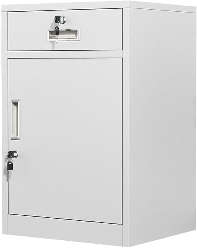 Metal Filing Cabinet with Adjustable Shelves and Drawers for Home Office Storage - Lockable Storage Solution for Organization at Home