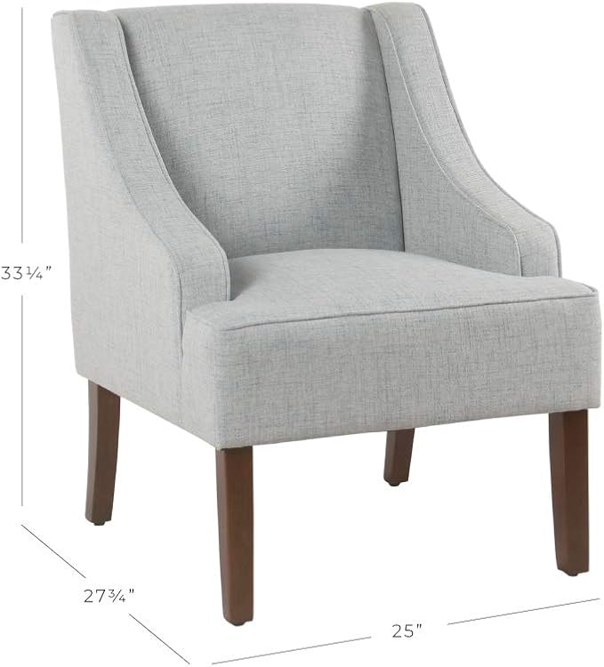 HomePop Velvet Swoop Arm Living-Room-Chairs Light Blue