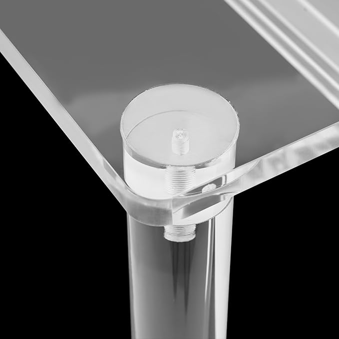 Acrylic Makeup DeskClear Computer DeskFree Standing Makeup Table with Drawer31.50 * 29.53 * 15.75 inch Modern Study Writing Table for Home Office