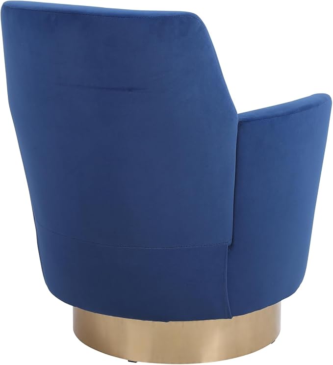 Swivel Barrel Chair Swivel Accent Chairs Armchair for Living Room Reading Chairs for Bedroom Comfy Round Barrel Chairs with Gold Stainless Steel Base ()