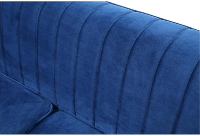 Glory Furniture Delray Velvet Sofa in Navy Blue