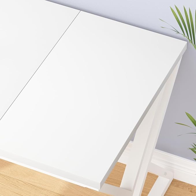 LVB White Long Computer Desk Modern Large Wood Metal Office Desk Farmhouse Pc Study Work Writing Desk for Two Person Rustic Double Workstation Executive Desk for Home Bedroom Living Room 70 Inch
