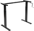 Tangkula Hand Crank Stand Up Desk Frame Manual Height Adjustable Standing Workstation with Foldable Crank Handle Cable Management Tray Headphone Hook Ergonomic Sit Stand Desk Frame for Home Office