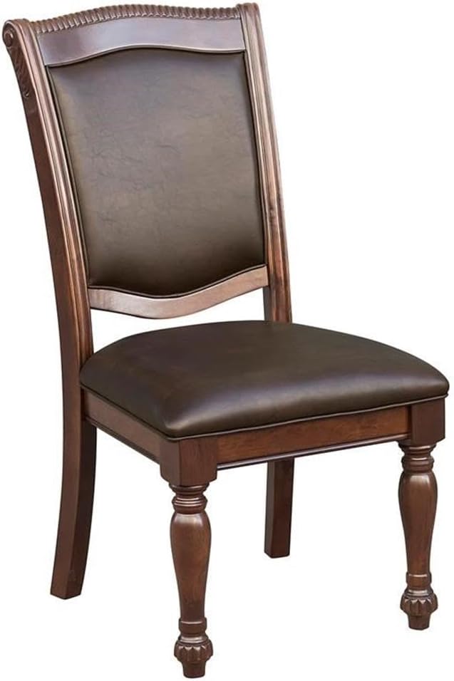 Pemberly Row Set of 4 Wood Dining Room Side Chairs in Brown Cherry