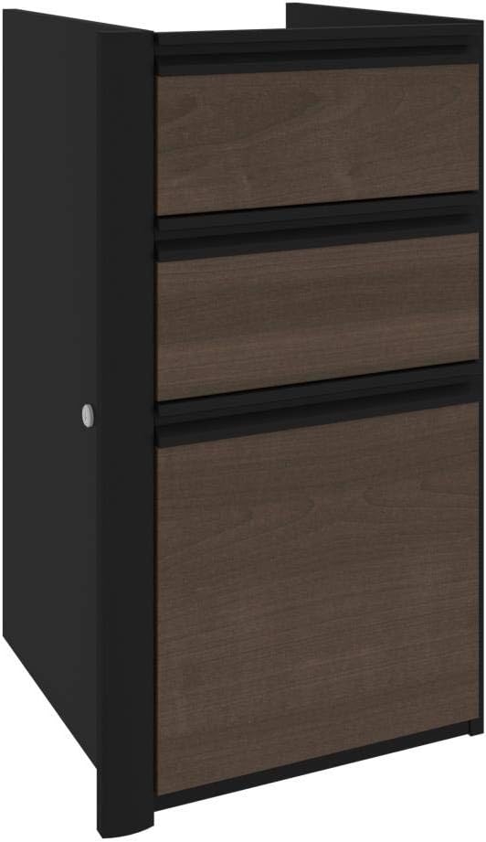 Bestar Connexion Add-On 3 Drawer Pedestal 16W Antigua &amp Black