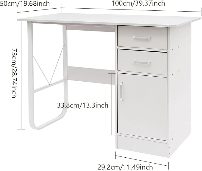 Computer Desk with Drawers Office Desk with Storage Cabinet for PC Laptop Wood Home Office Desk Vanity Desk for Work Study Gaming Writing Workstation