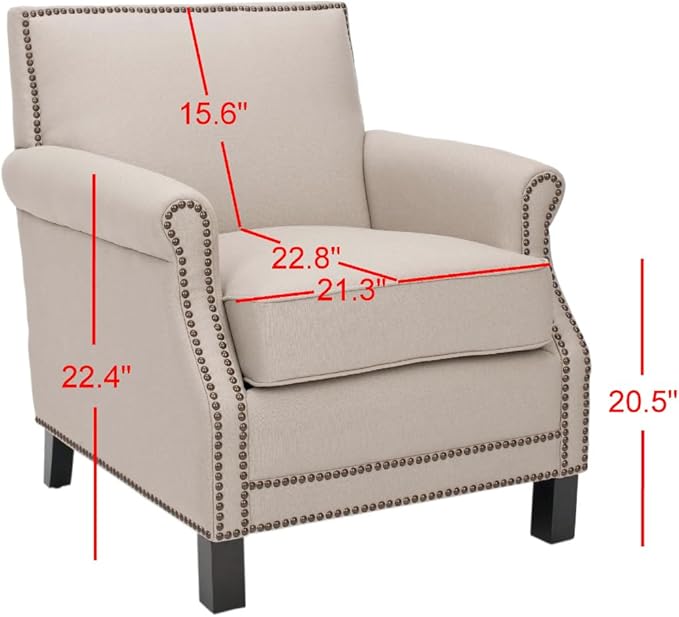Safavieh Mercer Collection Charles Beige Linen Club Chair