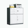 Filing Cabinet with Locking Tin Data File Cabinet Office Multi-Drawer Double Drawer Storage Cabinet Floor Short Cabinet (Color : Grey)